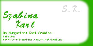 szabina karl business card